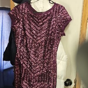 Vince Camuto Glittering Purple Mini Dress